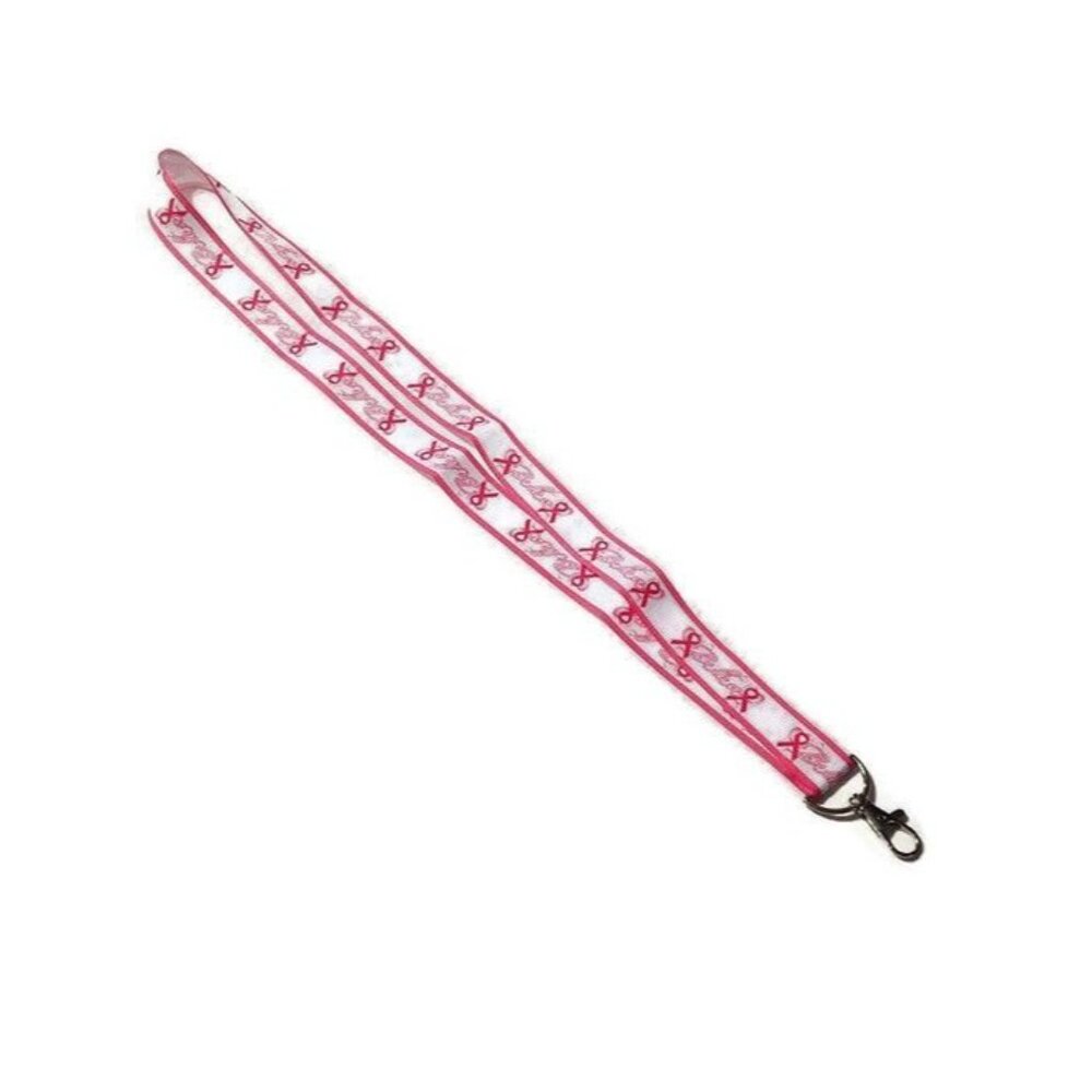Breast Cancer Awareness "Believe" Lanyard Keychain, Pink Ribbon, Survivor